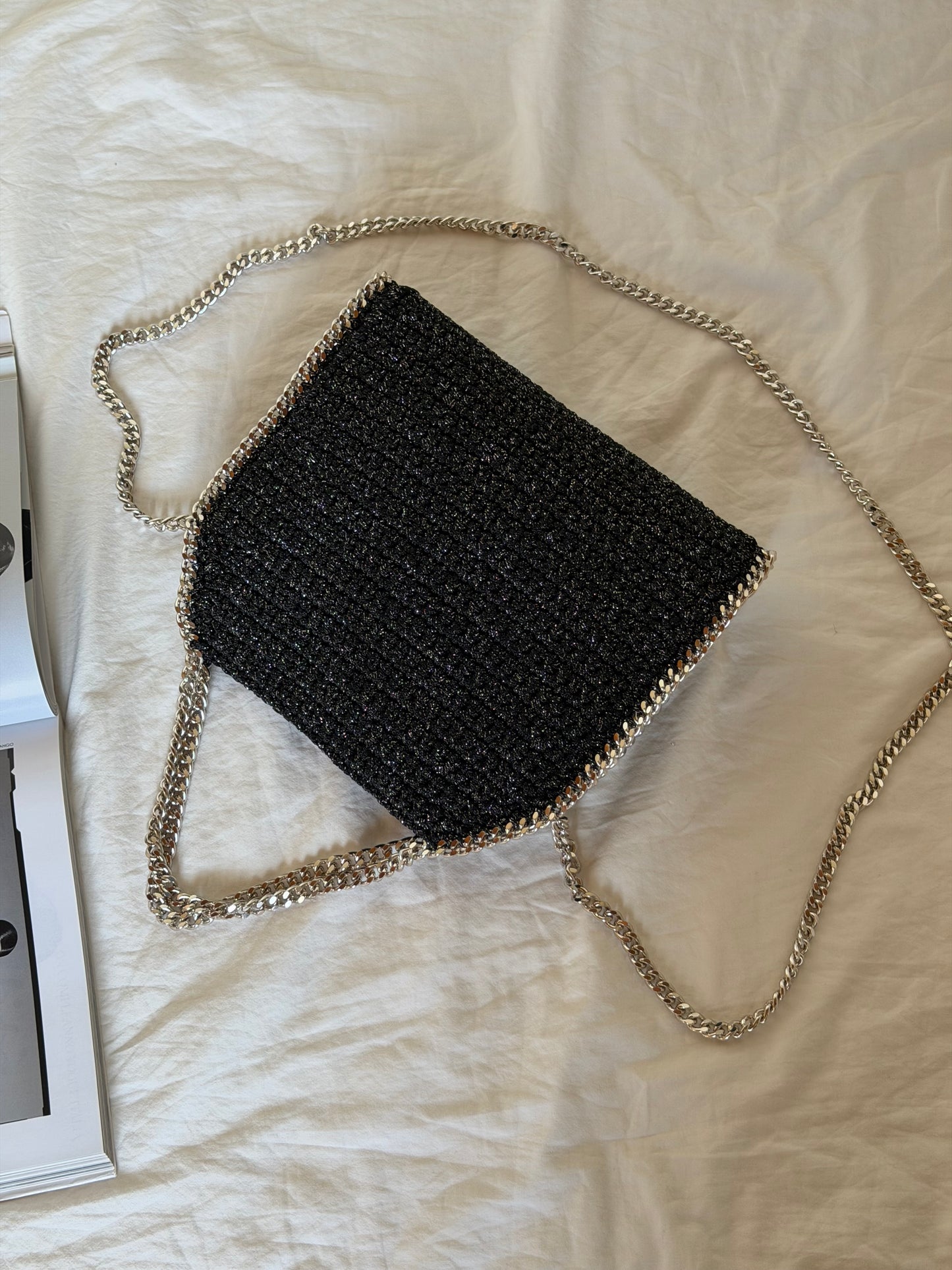 STAR bag standard// nera lurex argento