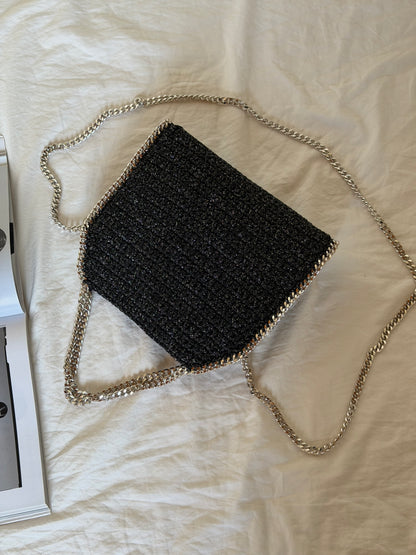 STAR bag standard// nera lurex argento