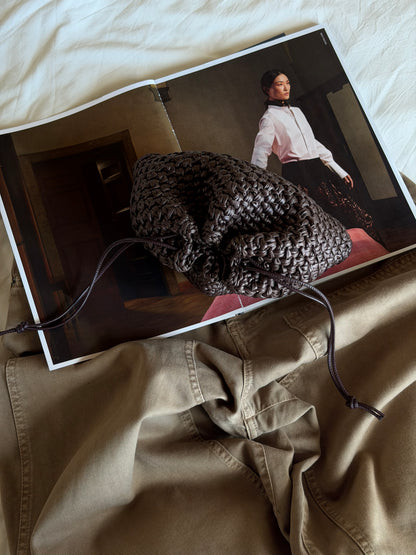 BUBBLE bag standard// ecopelle cioccolato