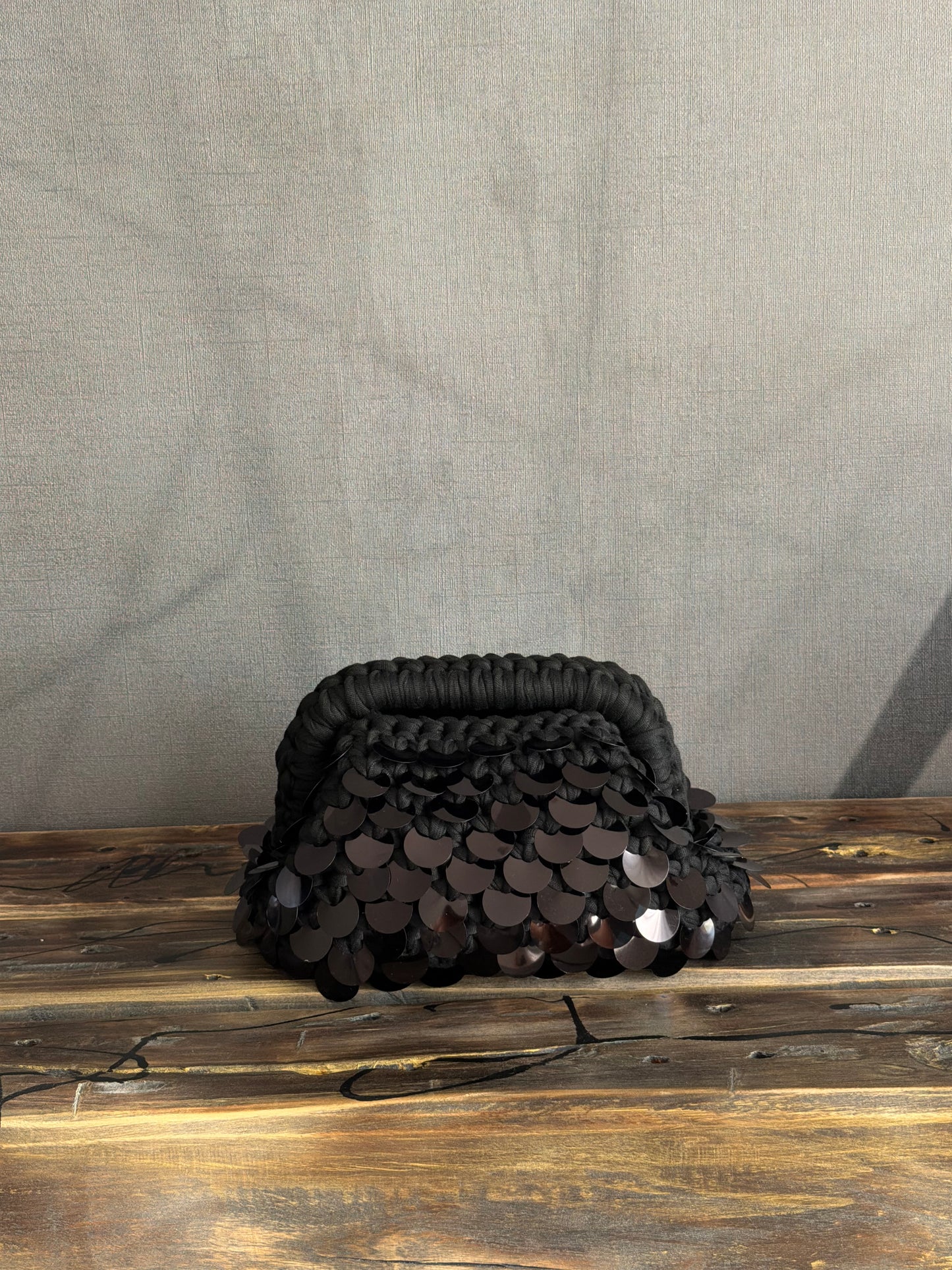 DISCO CLOUD bag mini//nera con manico