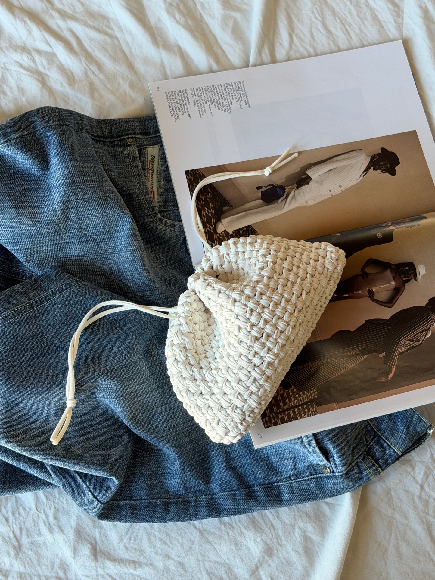BUBBLE bag mini// ecopelle panna