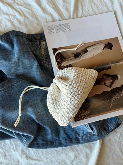 BUBBLE bag mini// ecopelle panna