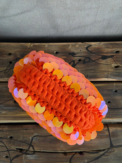 DISCO CLOUD bag mini//arancio con manico