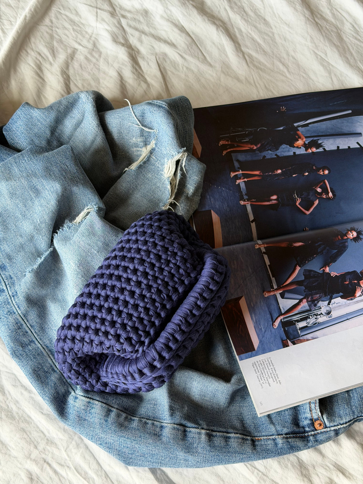 CLOUD bag mini// blu Navy con manico