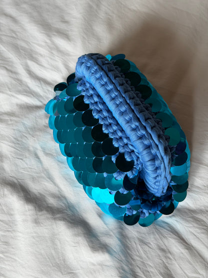 DISCO CLOUD bag mini// turchese con manico