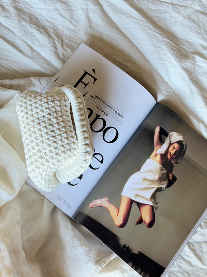 CLOUD bag mini// bianca con manico