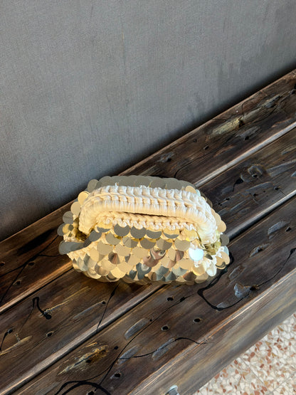 DISCO CLOUD bag mini//avorio con manico