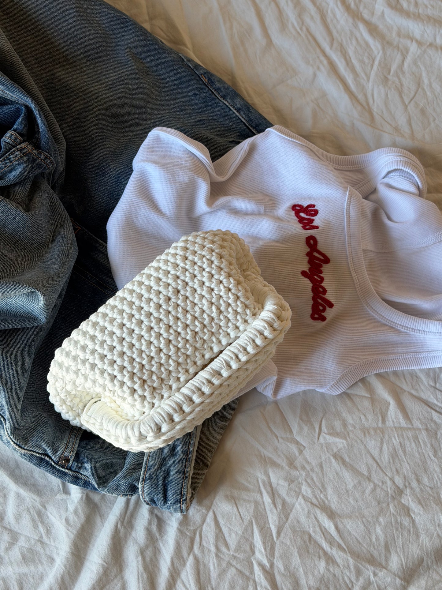 CLOUD bag standard// bianca con manico