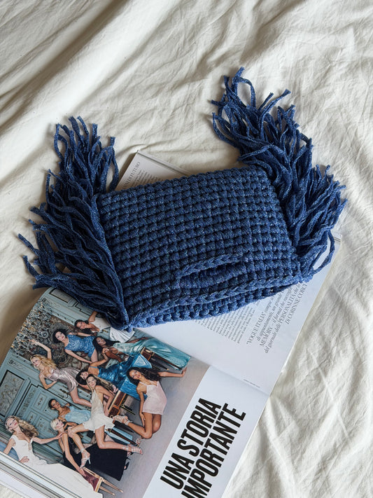 MINOU bag standard// cobalto lurex con frange