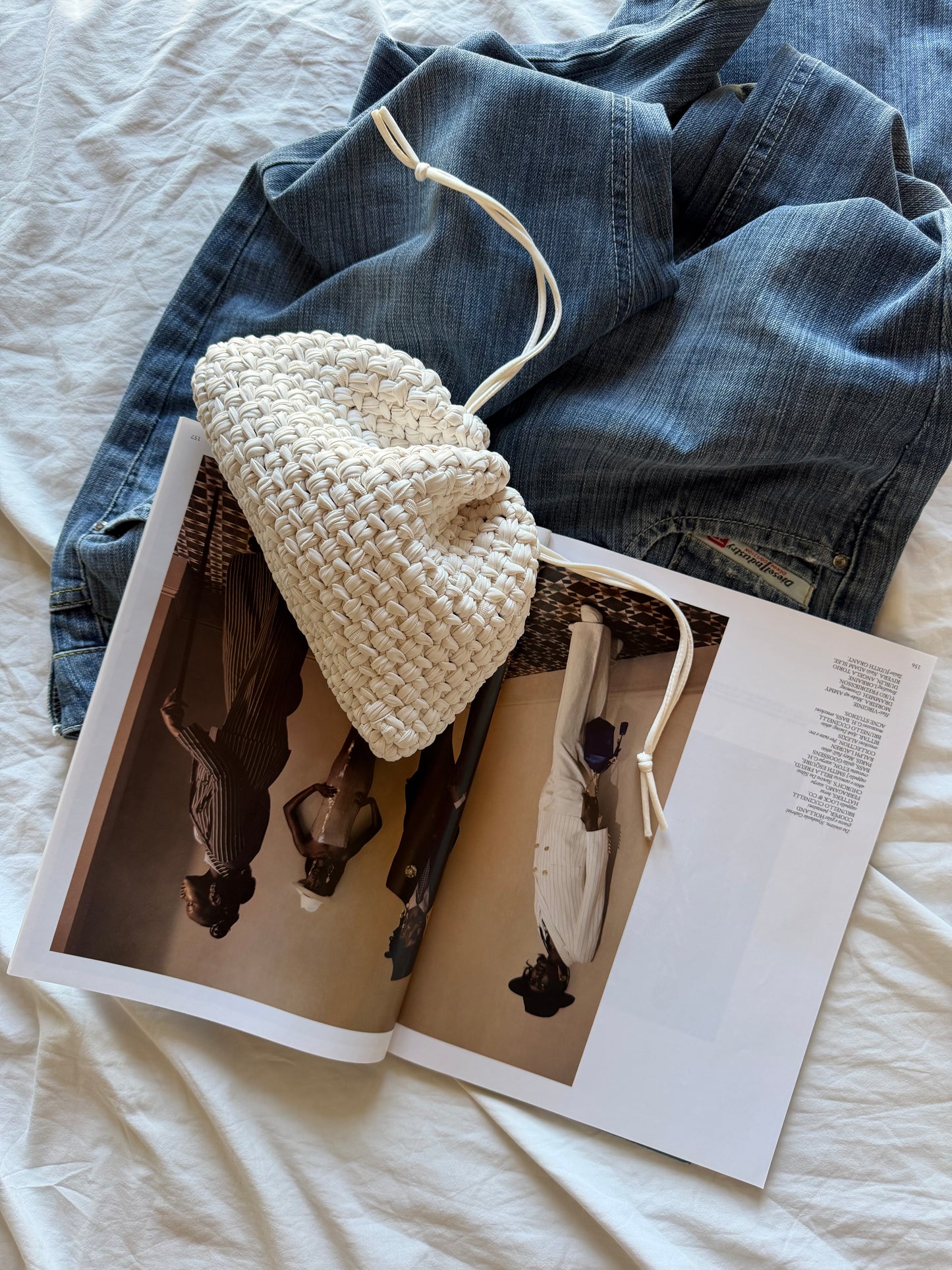 BUBBLE bag mini// ecopelle panna