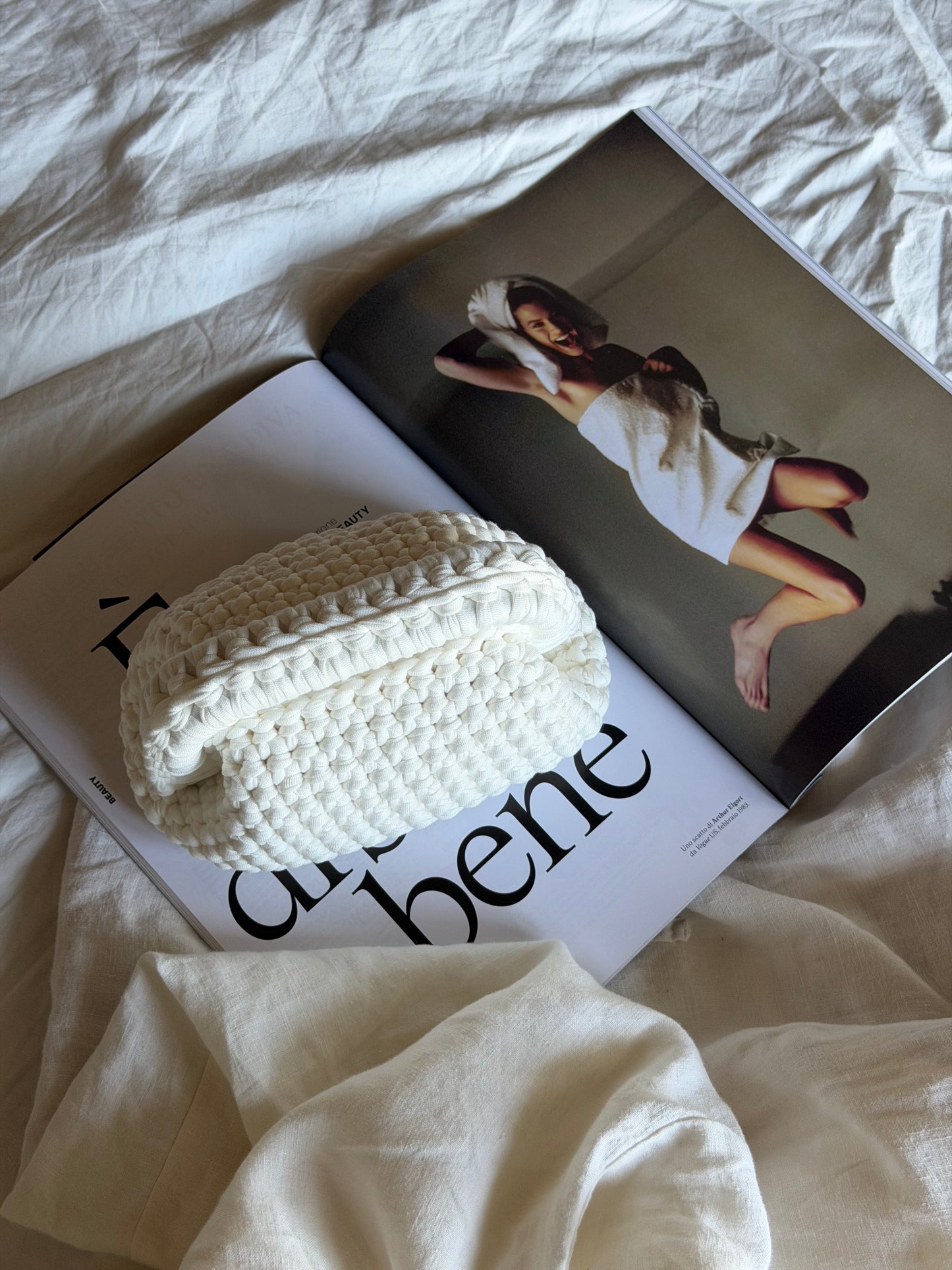 CLOUD bag mini// bianca con manico