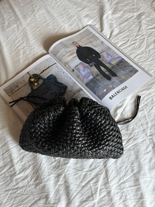 BUBBLE bag maxi// ecopelle nera