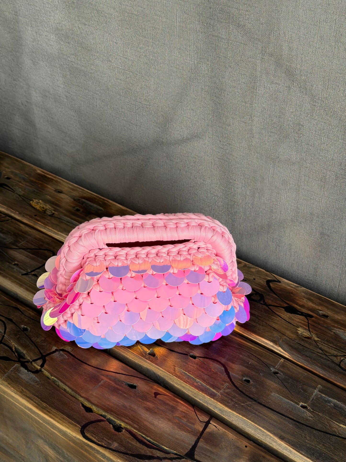 DISCO CLOUD bag mini//rosa con manico
