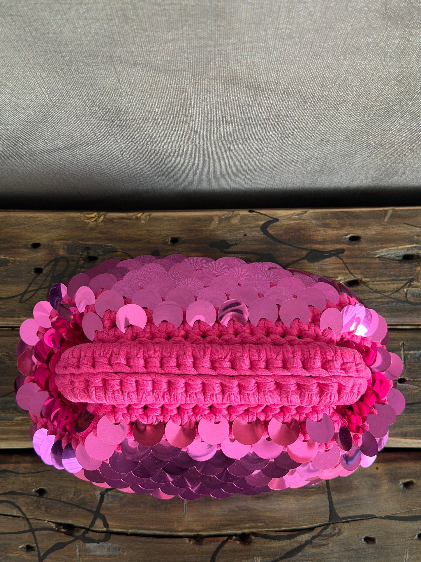 DISCO CLOUD bag standard// fucsia con manico
