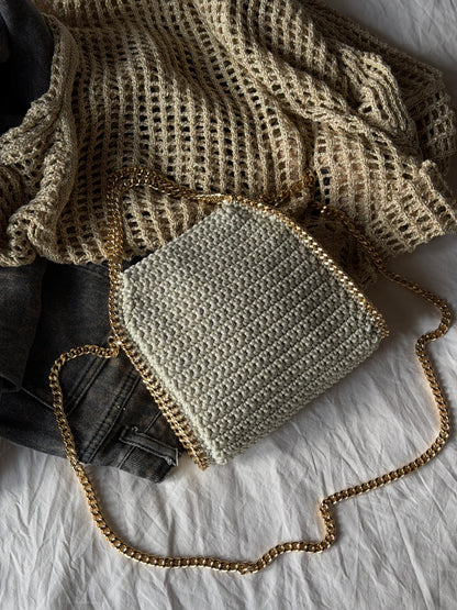 STAR bag mini// panna lurex argento