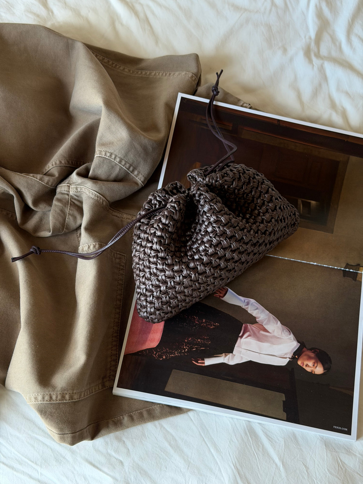 BUBBLE bag standard// ecopelle cioccolato