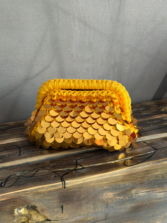 DISCO CLOUD bag standard// gialla con manico