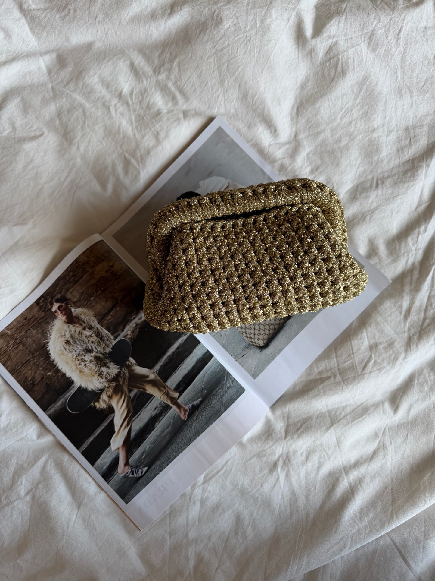 CLOUD bag standard// oro lurex con manico