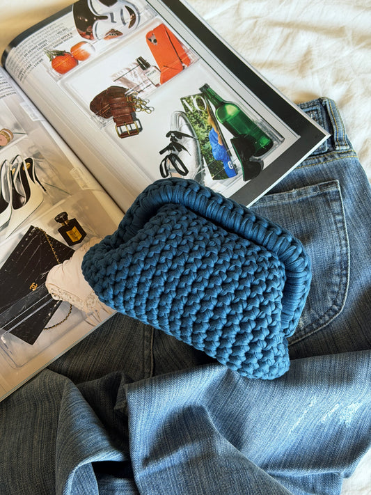 CLOUD bag mini// petrolio con manico