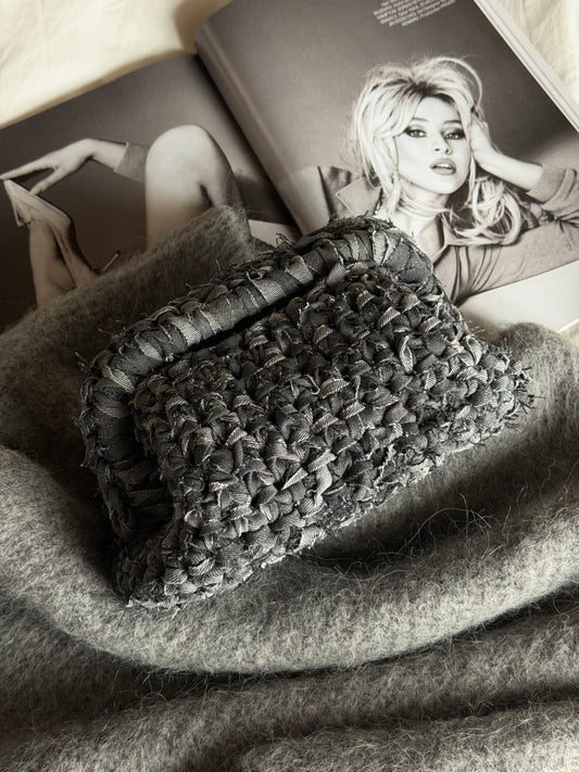 CLOUD bag standard// denim grigio con manico