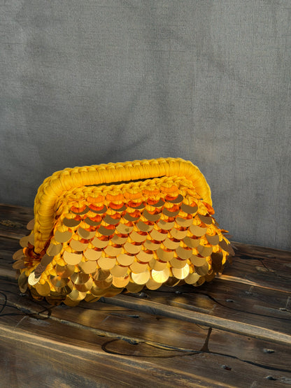 DISCO CLOUD bag standard// gialla con manico