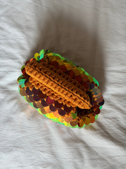 DISCO CLOUD bag mini// holo ocra con manico