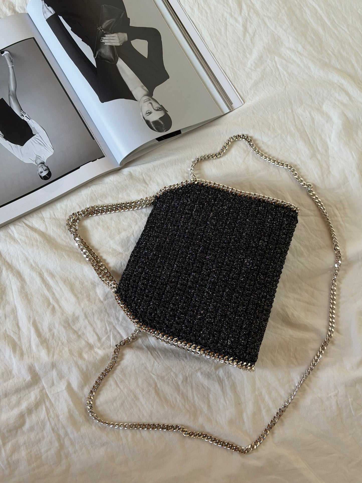 STAR bag standard// nera lurex argento
