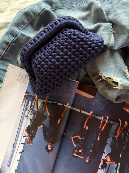 CLOUD bag mini// blu Navy con manico