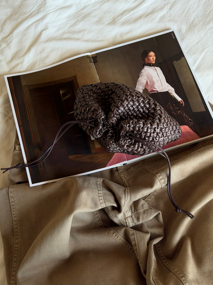 BUBBLE bag standard// ecopelle cioccolato