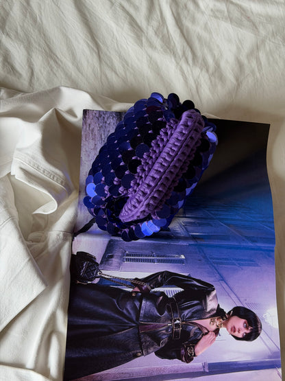 DISCO CLOUD bag mini//viola con manico