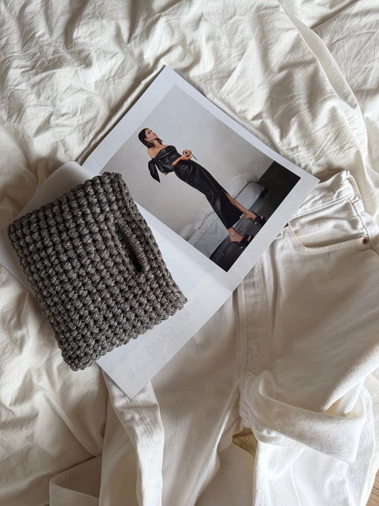 MINOU bag standard// grigia chiara lurex