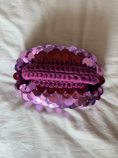 DISCO CLOUD bag mini// lampone con manico