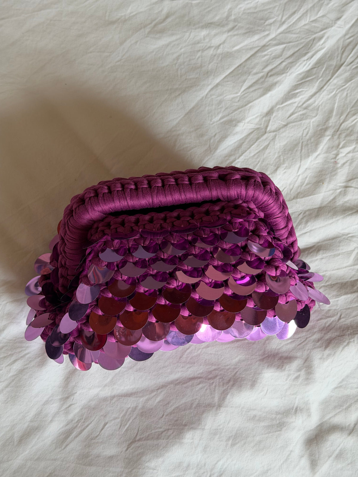 DISCO CLOUD bag mini//ciclamino con manico