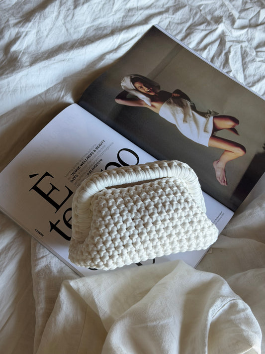CLOUD bag mini// bianca con manico
