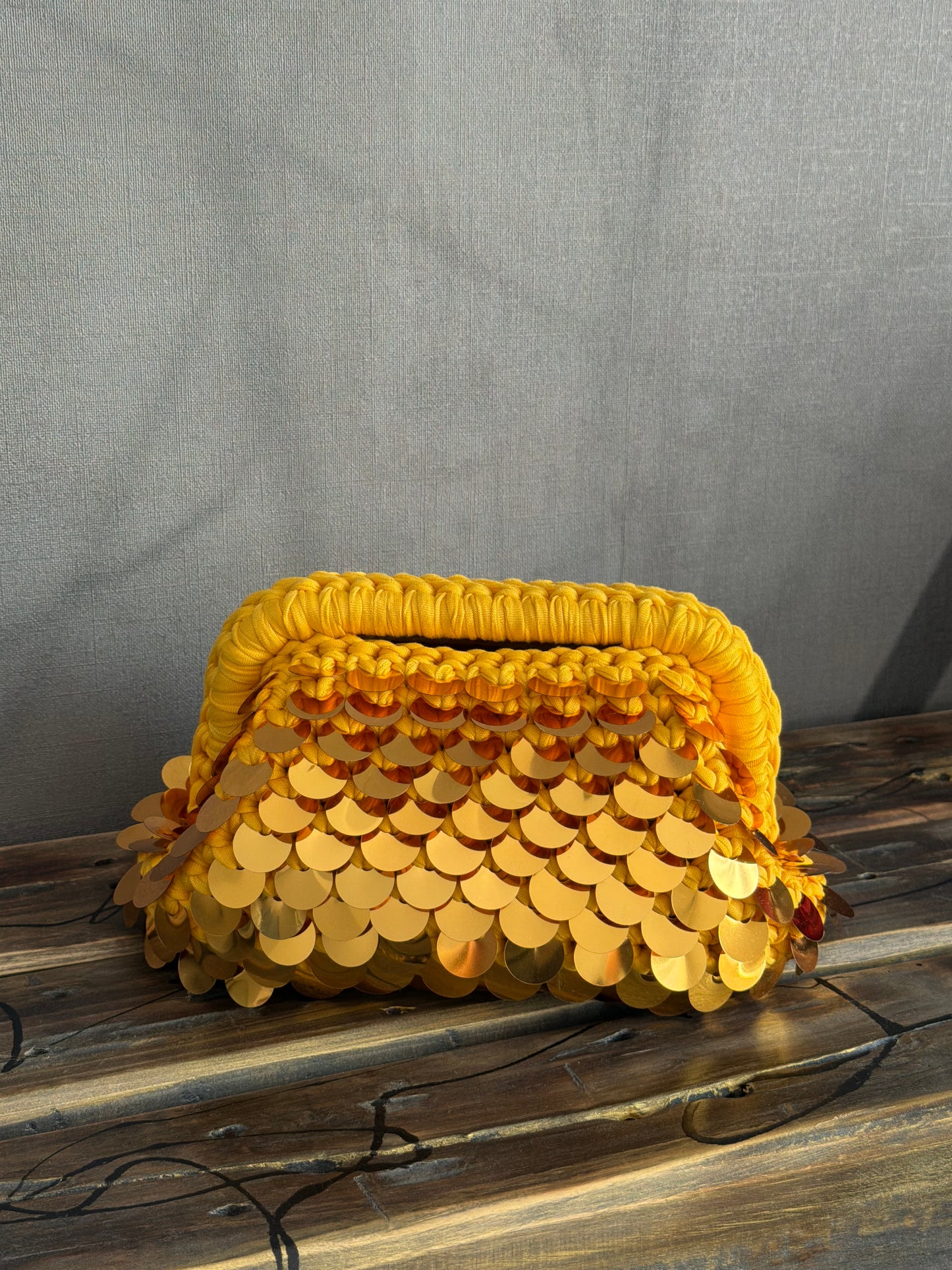 DISCO CLOUD bag standard// gialla con manico