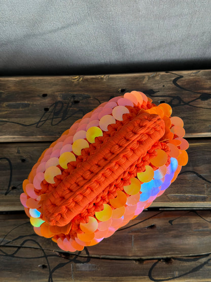 DISCO CLOUD bag mini//arancio con manico
