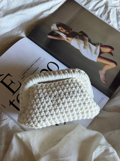 CLOUD bag mini// bianca con manico