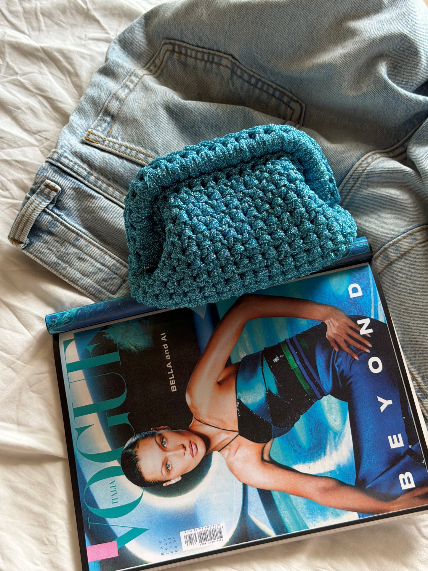 CLOUD bag mini// azzurra lurex