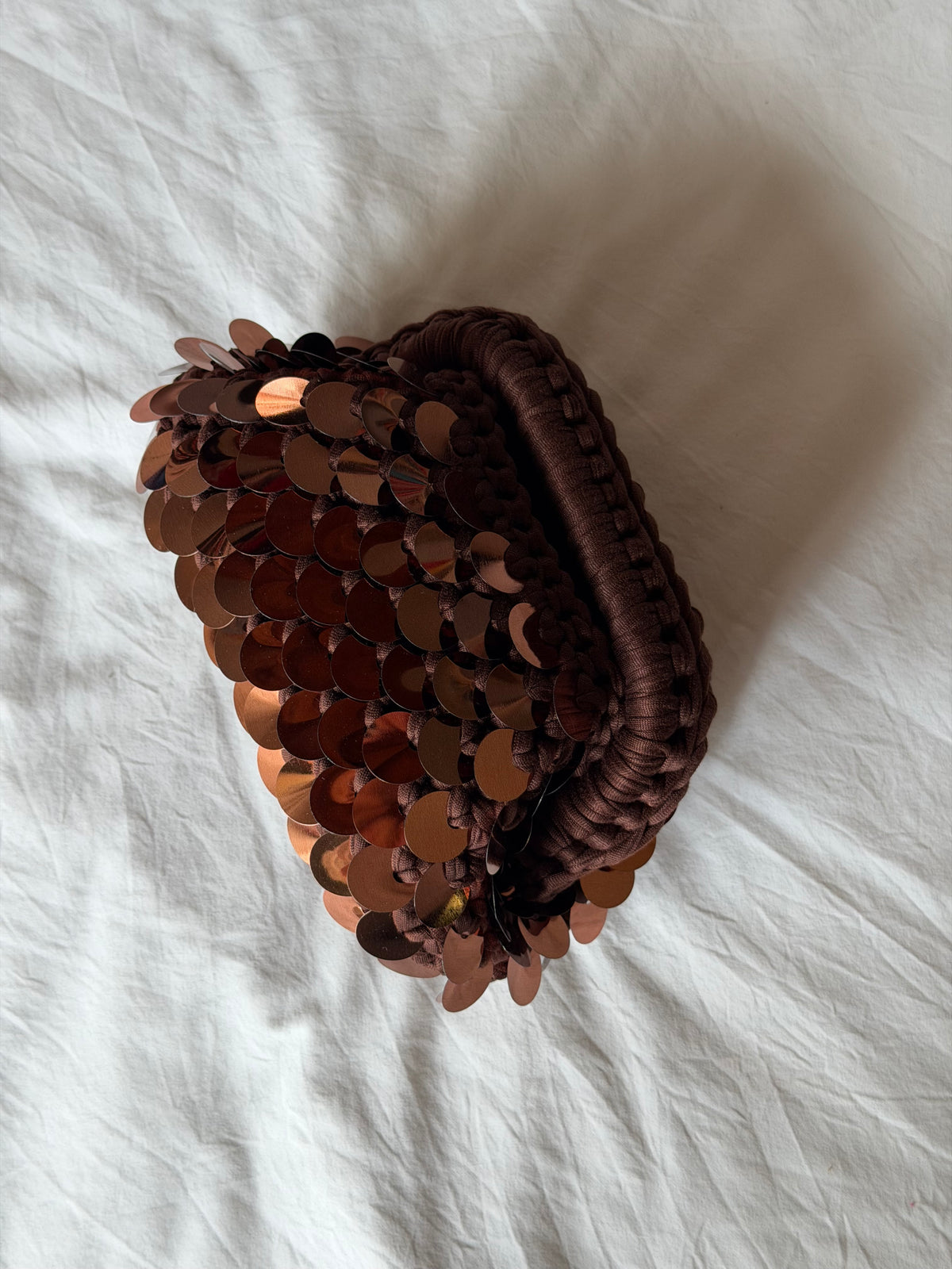 DISCO CLOUD bag mini// cacao con manico