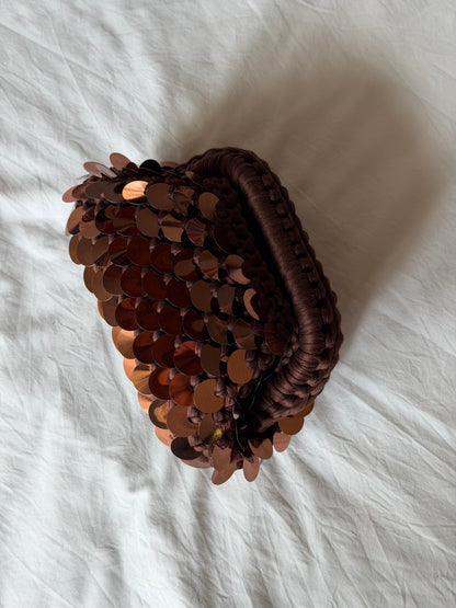 DISCO CLOUD bag mini// cacao con manico