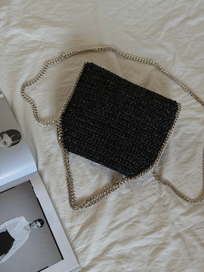 STAR bag standard// nera lurex argento