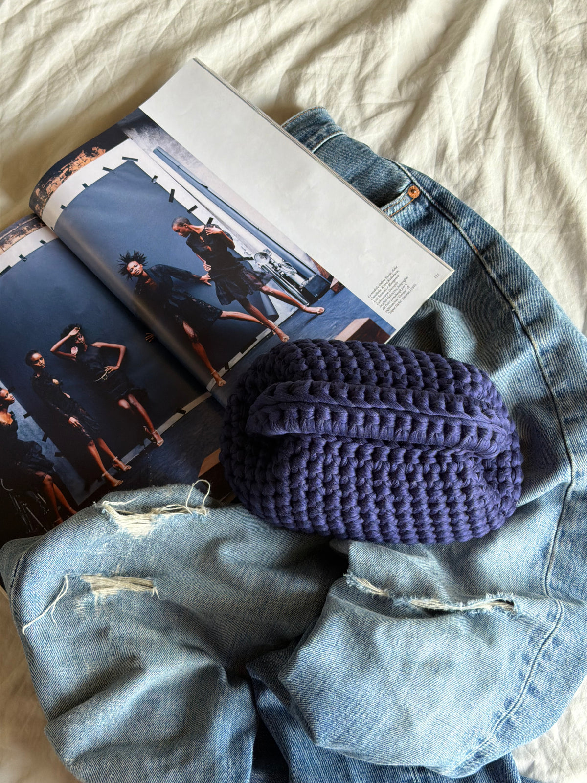 CLOUD bag mini// blu Navy con manico