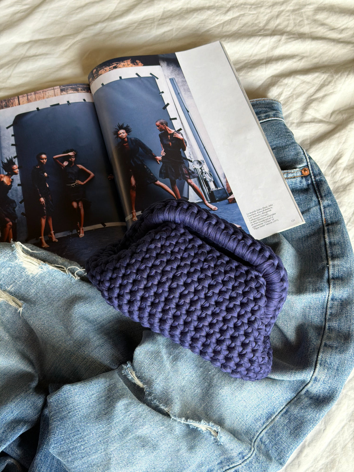 CLOUD bag mini// blu Navy con manico