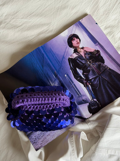 DISCO CLOUD bag mini//viola con manico