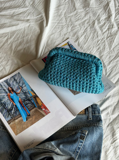 CLOUD bag standard// azzurra lurex con manico