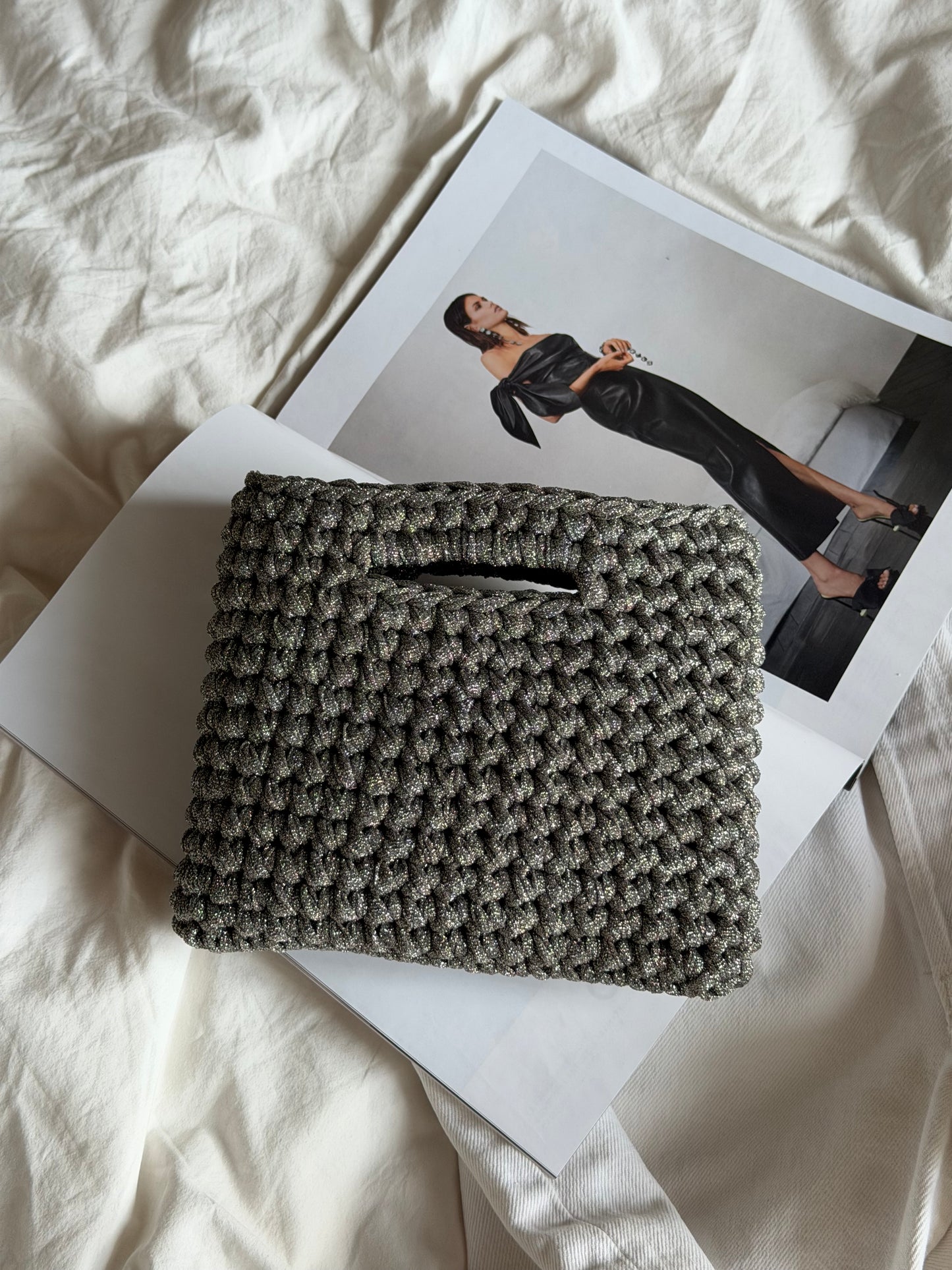 MINOU bag standard// grigia chiara lurex