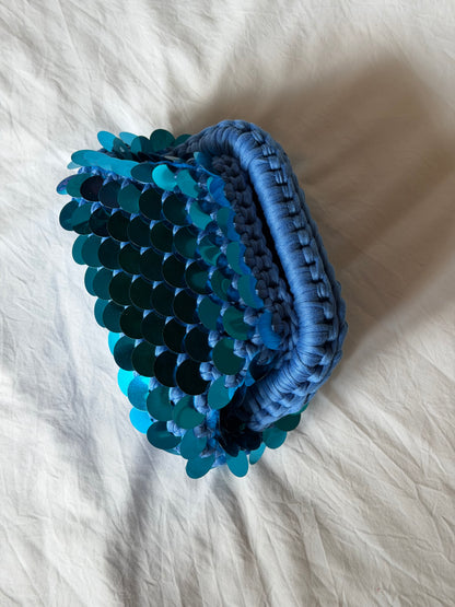 DISCO CLOUD bag mini// turchese con manico
