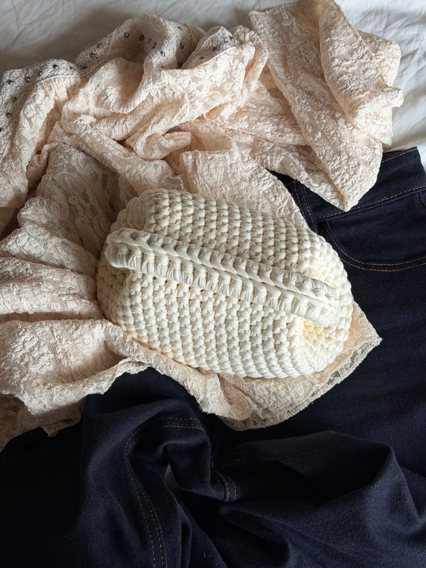 CLOUD bag standard// avorio con manico