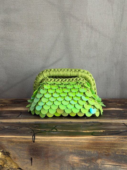 DISCO CLOUD bag mini//verde lime con manico