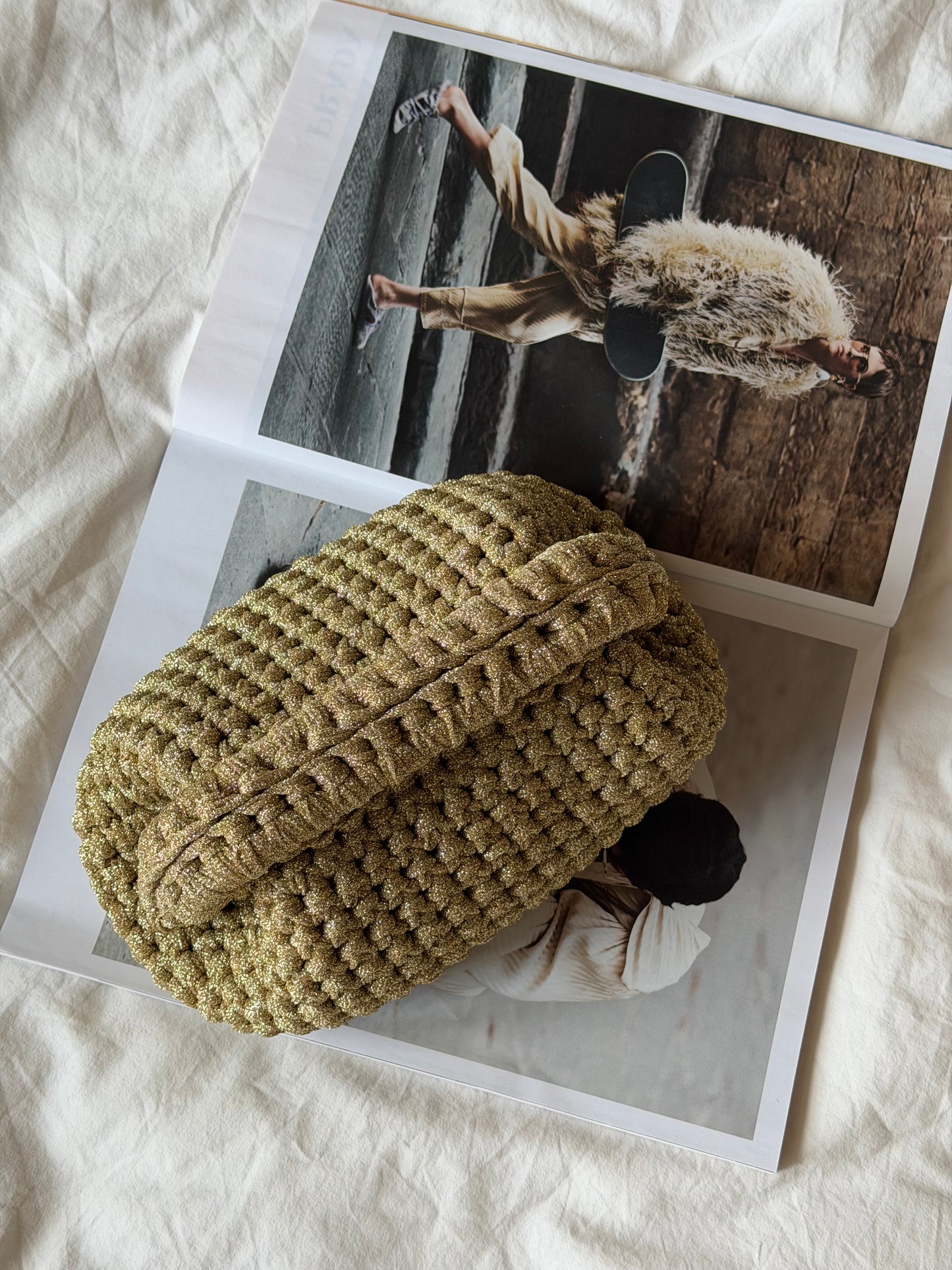 CLOUD bag standard// oro lurex con manico